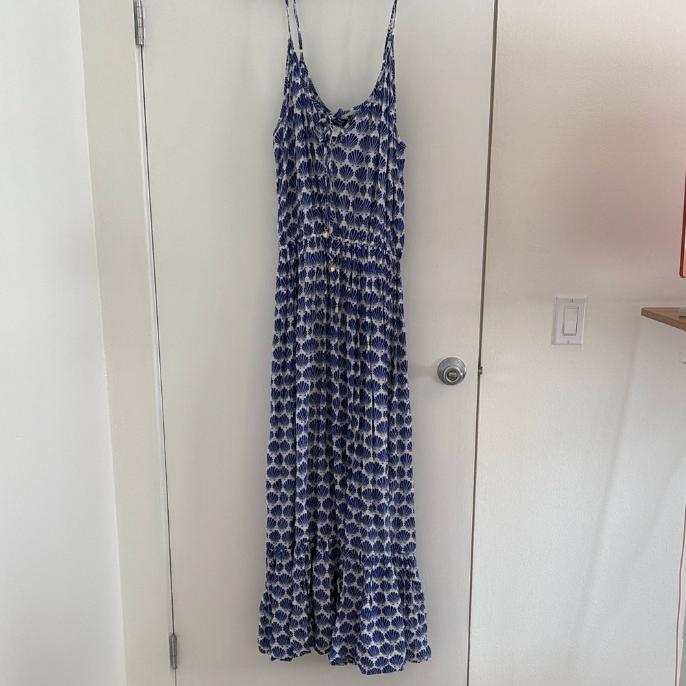 Kate Spade Navy and White Patterned Maxi Dress